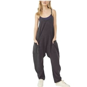 Free People Movement Hor Shot Onies Jumpsuit Black/Gray Oversized Size M